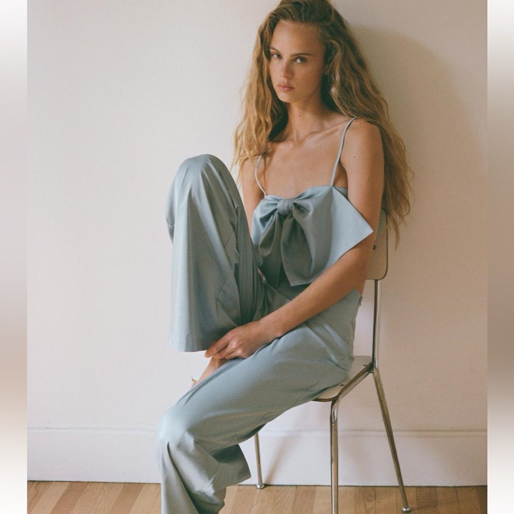 Zara satin effect bow crop top - Picture 3 of 8